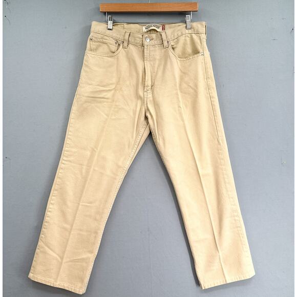 Levi's 505 Jeans Mens 34x26 Regular Fit Straight Tan Brown Red Tab Retro 90s Y2K - Picture 2 of 16